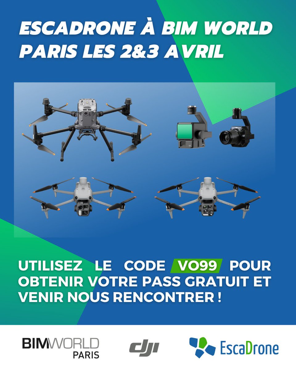 ❗C'est la semaine prochaine ❗

Retrouvez-nous à à BIM World Paris les 2 et 3 avril ! Nous serons sur le stand B30/C31 pour vous présenter nos solutions drones et formations dédiées aux jumeaux numériques ! 🏢

👉 Nos formations : photogrammétrie &amp; lasergrammétrie
👉 Nos dro ...