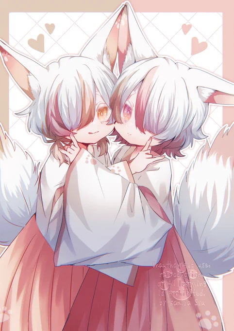 #一次創作祭り春の陣2025#刺さる人に届け一次創作祭り桜色の狐と猫耳はお好き…?❀.*゜ 