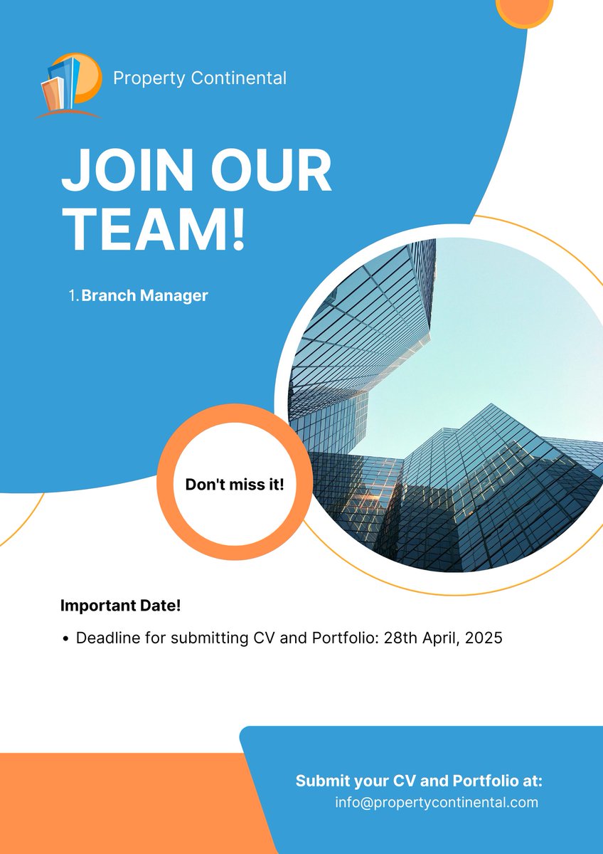 bestpropertz's tweet photo. 📢 WE’RE HIRING! 📢

Property Continental is looking for a dynamic Branch Manager to join our team!  If you have experience in real estate, sales, and management, this is your chance to lead and grow with us. https://t.co/FCD9rVYe5q