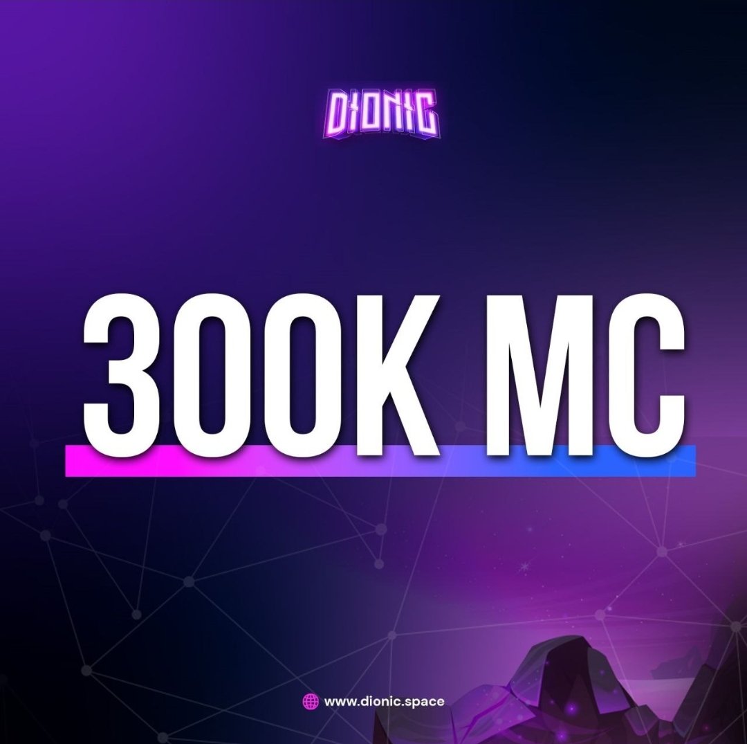Congratulations $DIONIC Fam, another milestone achieved 🙌  

WE JUST GETTING STARTED!