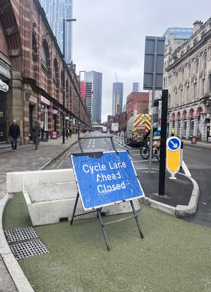 Is Deansgate cycle lane open yet? tweet media