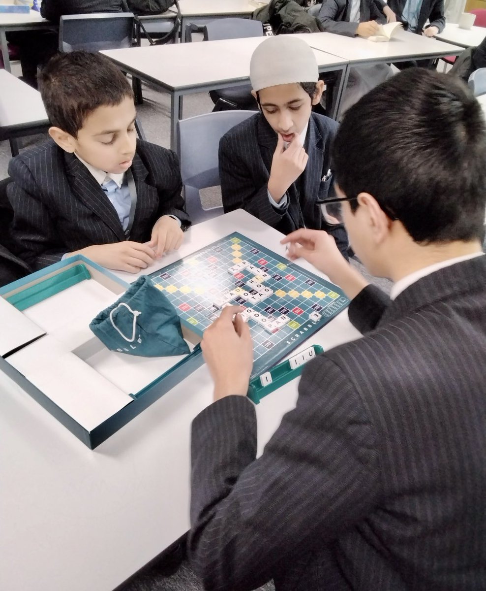 edenboysbolton's tweet photo. Scrabble Club at our School Library is a big hit! Students are sharpening their spelling, expanding vocab and thinking strategically—all while having fun! 🎉Game days build confidence, critical thinking and friendships. Who's ready for a triple-word score? #ScrabbleClub #LibraryFun #WeAreSTAR