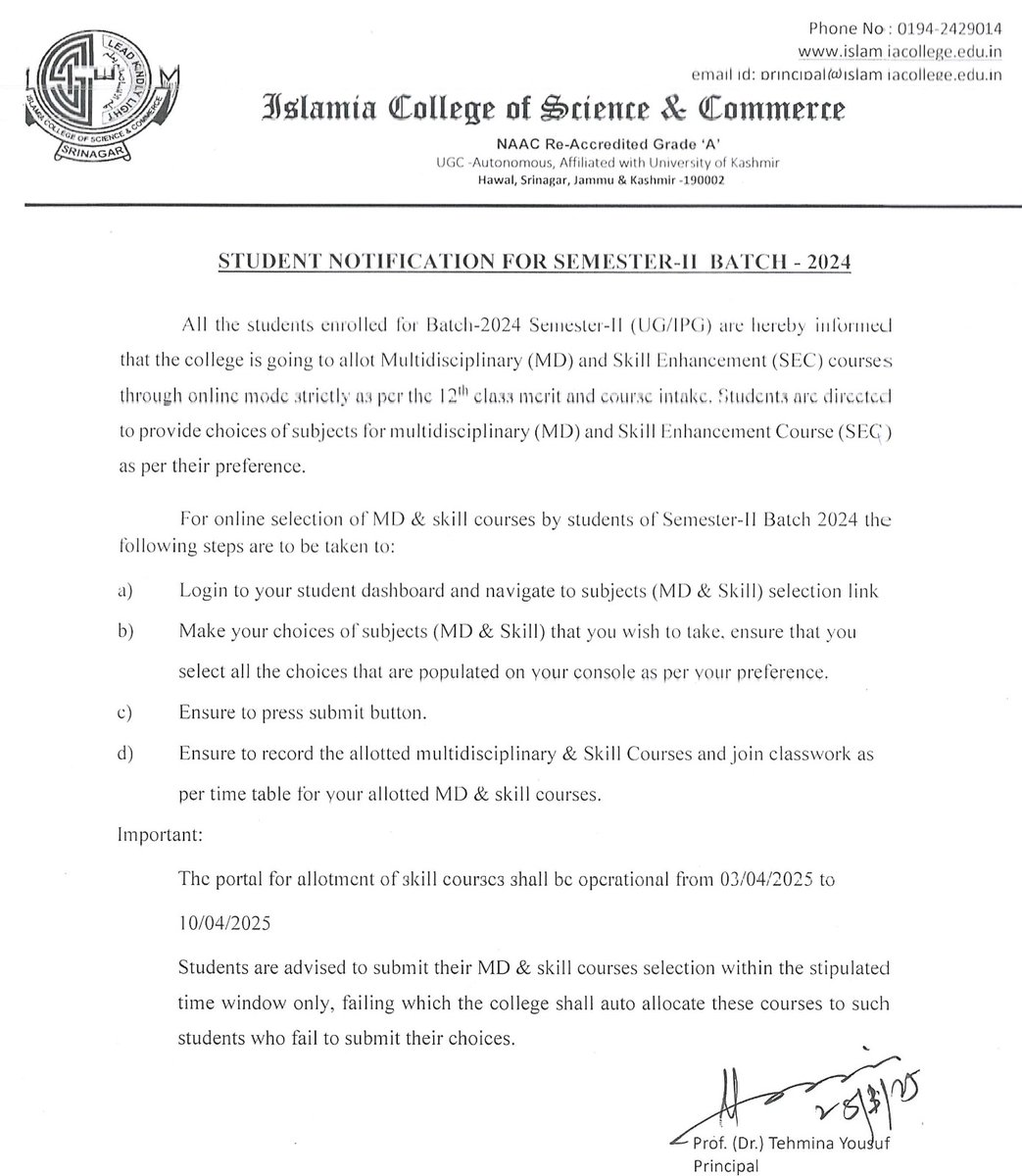 Student Notification