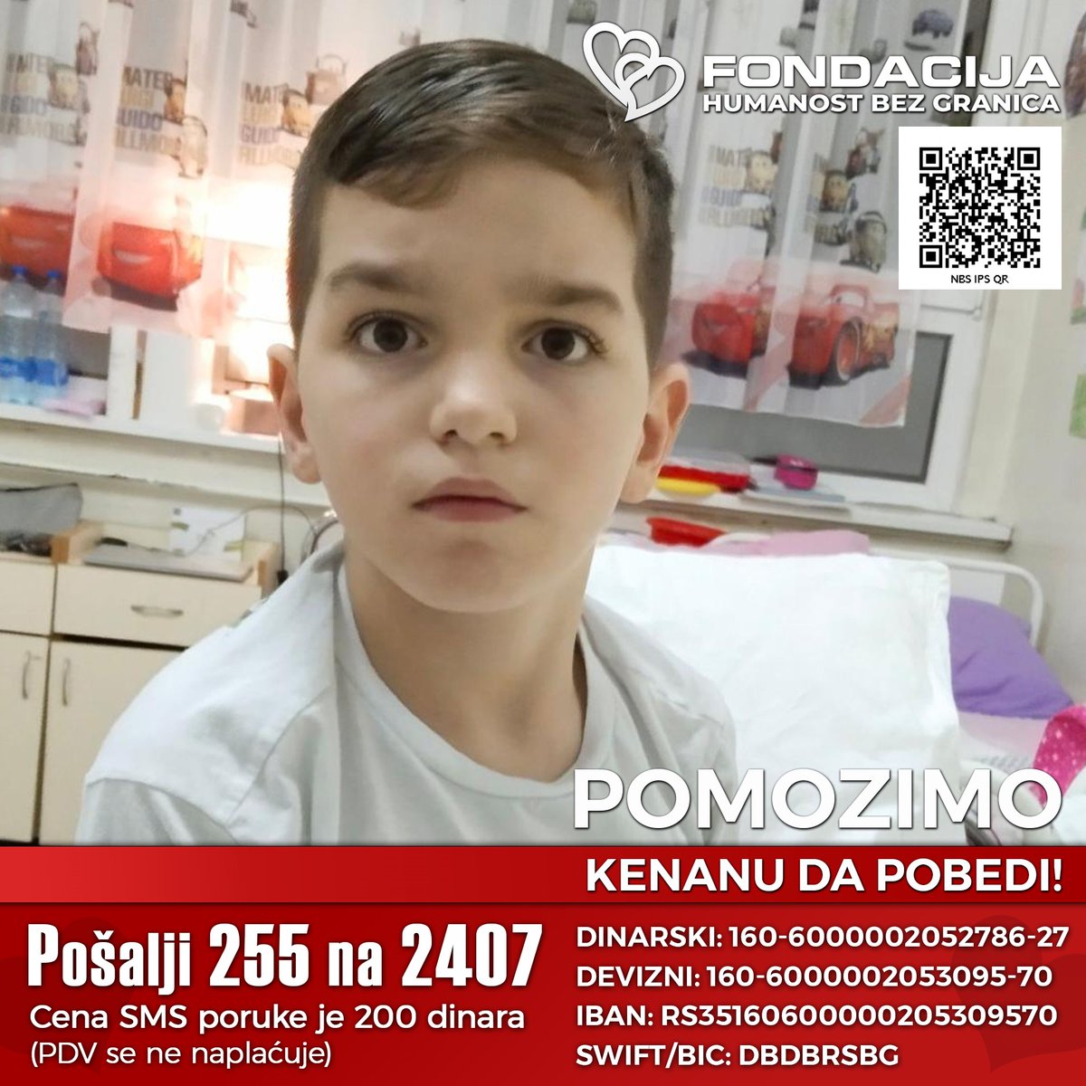 1na2407's tweet photo. Kenan (2014.) je rođen prevremeno, uz nedostatak kiseonika, što je dovelo do reanimacije. Nakon toga dijagnostikovana mu je cerebralna paraliza. 
Pomozimo!

Pošalji SMS!
255 na 2407

Skeniraj i doniraj:
NBS IPS QR kod

E-Doniraj - VISA, MasterCard, PayPal:
https://t.co/6S3CGN88ms https://t.co/irKomX83Im