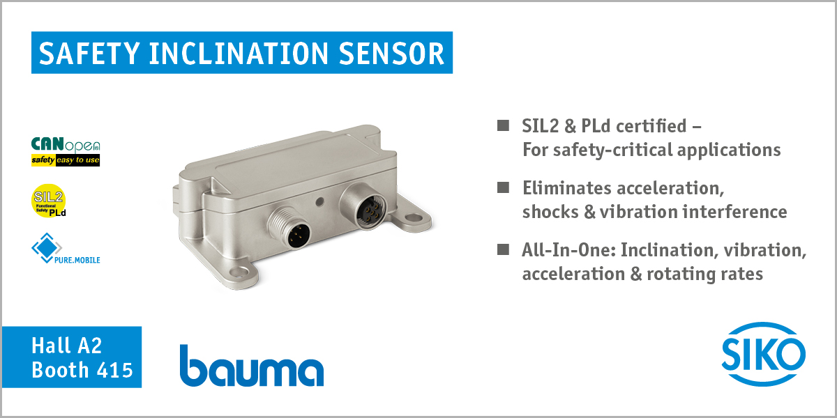 🏗️ Safety-Certified Inclination Measurement – Meet the IMS365R IMU! 🔧
Precision &amp; reliability for mobile machines!
✅ SIL2 &amp; PLd certified
✅ Advanced Kalman filter – Eliminates shocks &amp; vibration
✅ CANopen Safety for secure data
📍 Bauma 2025 | Hall A2, Booth 415 | April 7–13