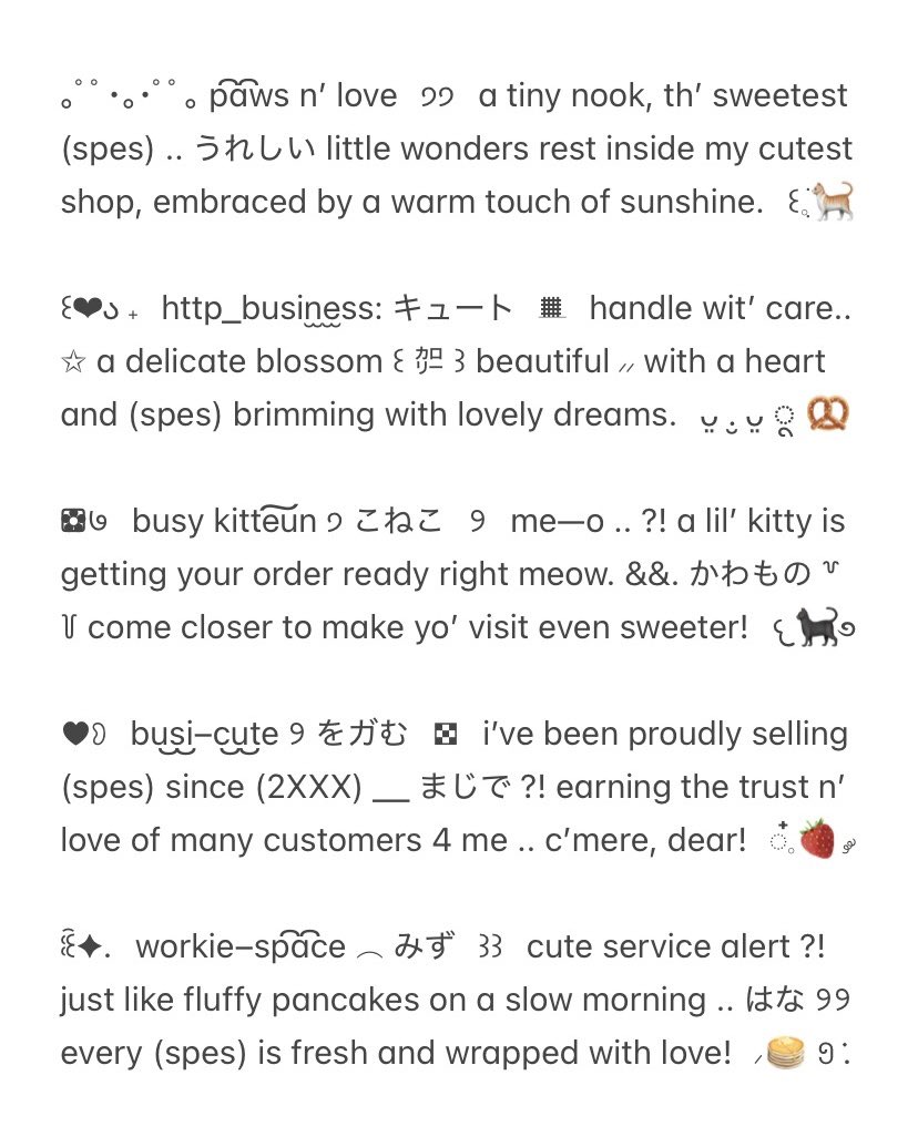 vosveux's tweet image. ⠀
Help repost, dear. Thank you!

Hello,  i'm  bringing  you  20  in  total  wording  bio  untuk  BA  dan  semua  tipe  akun!  Gratis  untuk  revisi  serta  beli  4  hanya  10.000  saja!  Check  ALT  untuk  code  &amp;amp;  harga,  dear.  #zonauang 
⠀