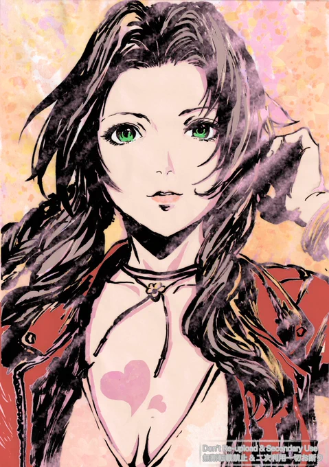 FF7Rからエアリス/Aerith 筆ペン画ワンドロ34分作+彩色 one-hour drawing challenge by brush pen(Completed in 34min)+painting 手癖で写実的に描きました(。•ᴗ•∩) I drew realistically with my hand habit #FF7R #FF7Rebirth #Aerith #エアリス #FinalFantasy7Rebirth #fanart #筆ペン画