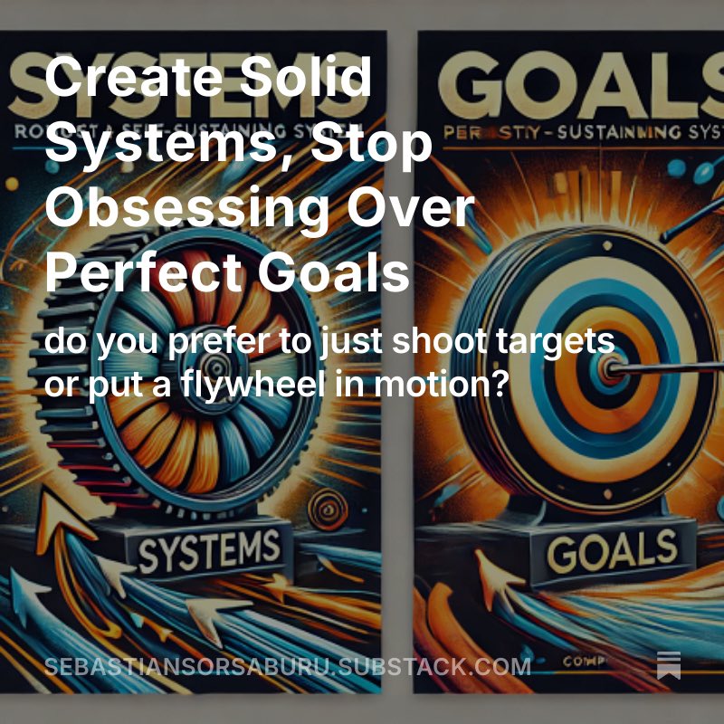 Sebastians2512's tweet photo. Create Solid Systems, Stop Obsessing Over Perfect Goals, by @lacosayeleje https://t.co/LygdQc9JmK https://t.co/mDc6yzb0Ht