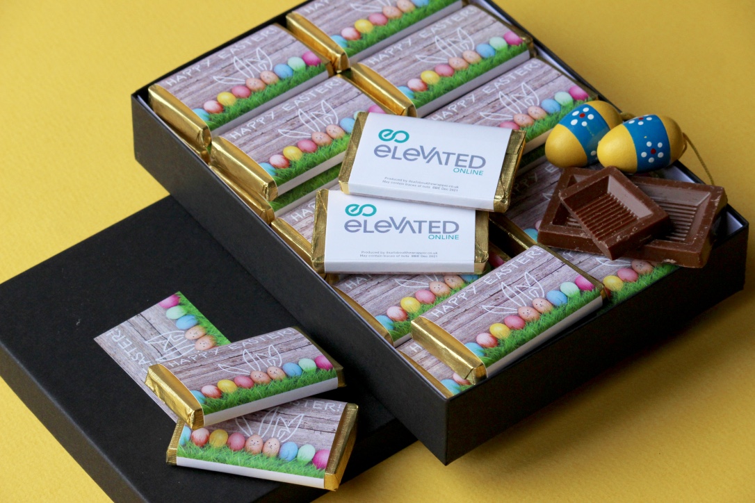 Easter is the perfect opportunity to send a gift to your clients, just to say hello &amp; thank you! 

A box of 40 delicious chocolate bars with an Easter themed wrapper - your logo on the back or a personal message. Great for sharing in the office!

itsallaboutthewrapper.co.uk/product-catego…

🐣🐣🐣