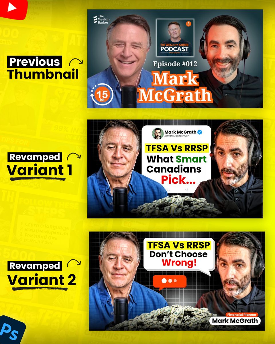 Kumar_Sanu_9's tweet photo. Was watching a video and came across The Wealthy Barber — amazing content, but those thumbnails... kinda outdated. So, I gave one a revamp!

@wealthy_barber if you’re into this new look, I’d love to team up and help your channel reach even more people. Let me know what you think! https://t.co/8FpjhKlgJo