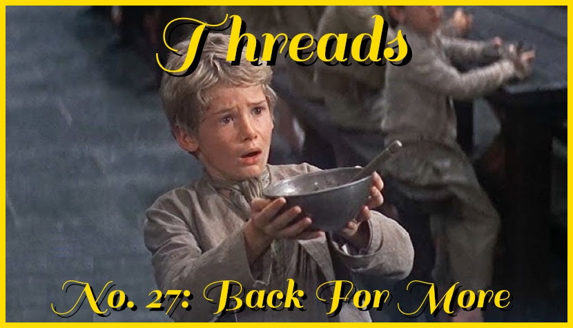 (((David Bennun))) (@davidbennun) on Twitter photo It's Tuesday, and we all know what that means. (We do not all know what that means - ed.) It means the new THREADS is up, via <a href="/totallyradio/">totallyradio</a>. This time the theme is BACK FOR MORE - the songs that are pretty much clones of previous hits by the same artist. Link in reply, natch. It's Tuesday, and we all know what that means. (We do not all know what that means - ed.) It means the new THREADS is up, via <a href="/totallyradio/">totallyradio</a>. This time the theme is BACK FOR MORE - the songs that are pretty much clones of previous hits by the same artist. Link in reply, natch.