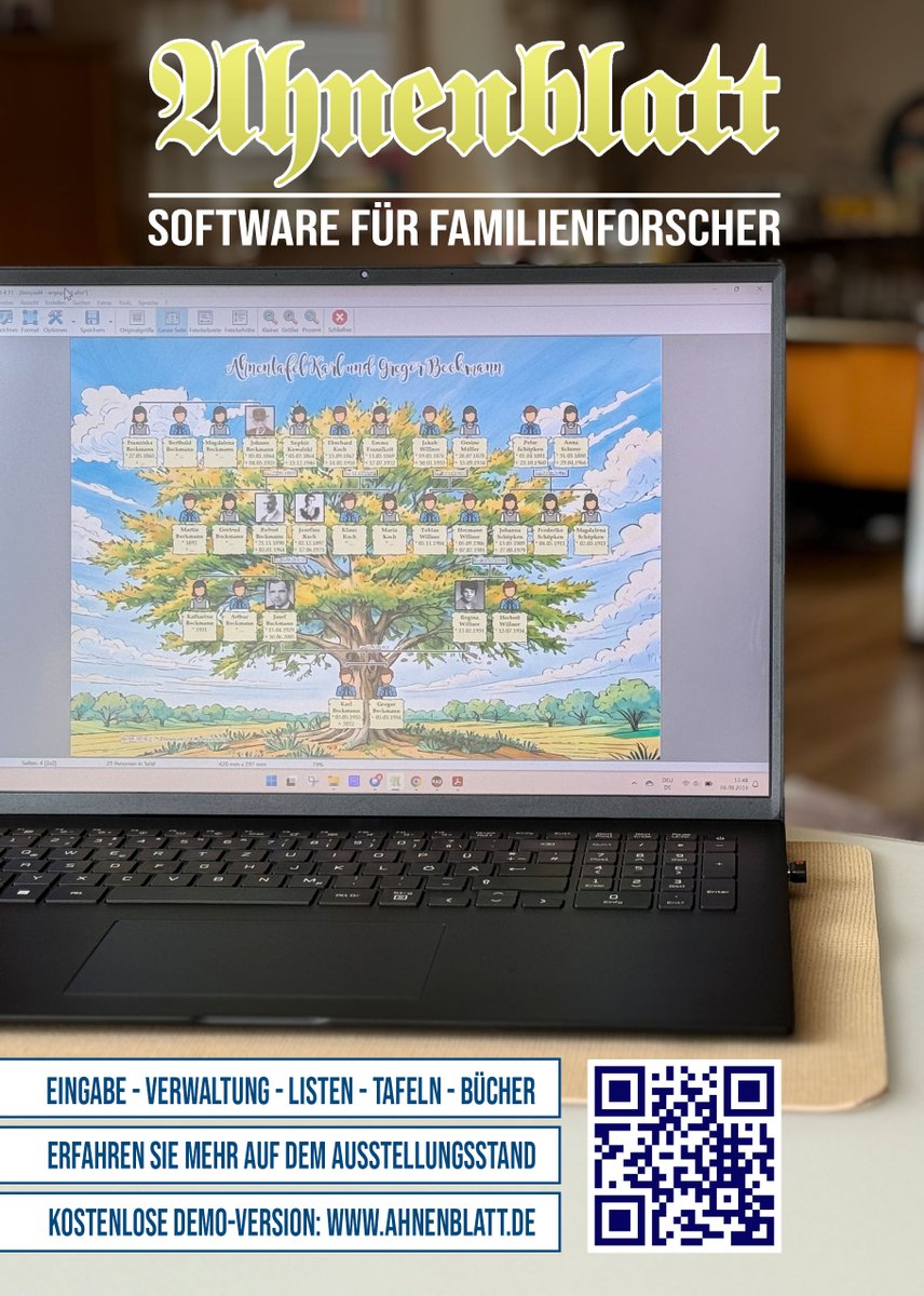 Am kommenden Samstag, den 29.03.2025, in Altenberge: der 11. Westfälische Genealogentag mit #Ahnenblatt als einer der vielen Aussteller. Eine ganze Sporthalle voller Informationen rund um #Genealogie und #Ahnenforschung. Der Eintritt ist frei!
Infos hier: ahnenblattportal.de/viewtopic.php?…