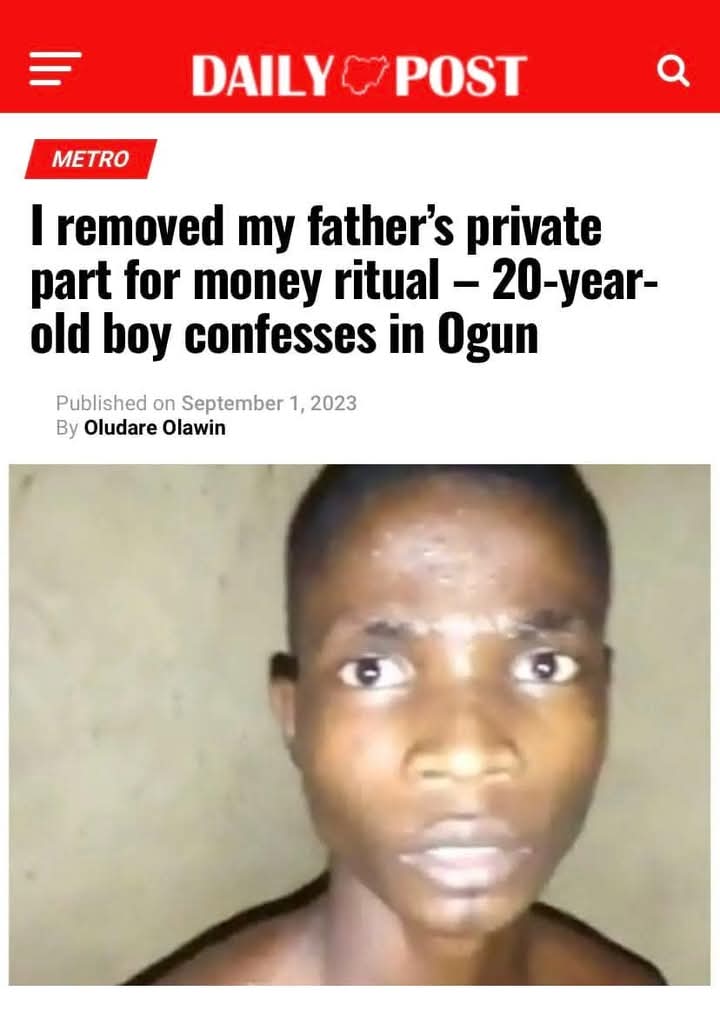 maryam_skits's tweet photo. Do you know why, lately we've been seeing Yorubas doing ritual up and down, it's because hum@n s@cr!fice is part of their culture. They are even helpless and there's absolutely nothing anybody can do about it. https://t.co/ob5g6A6lxi
