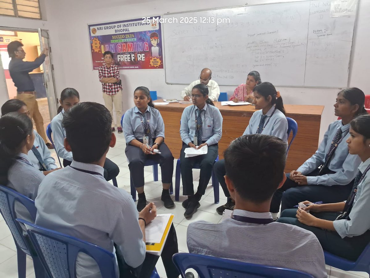 NRIGroupIndia's tweet photo. The T&P Cell of NIIST Bhopal organized "OPINIONATOR", a dynamic #GroupDiscussion (GD) competition where students showcased their critical thinking 🧠, communication skills 🎤, and reasoning abilities ⚖️.
📍 #NIIST Bhopal | 📅 March 25, 2025
#GD #Bhopal #NRIGroupIndia https://t.co/HOc1zpMKiS
