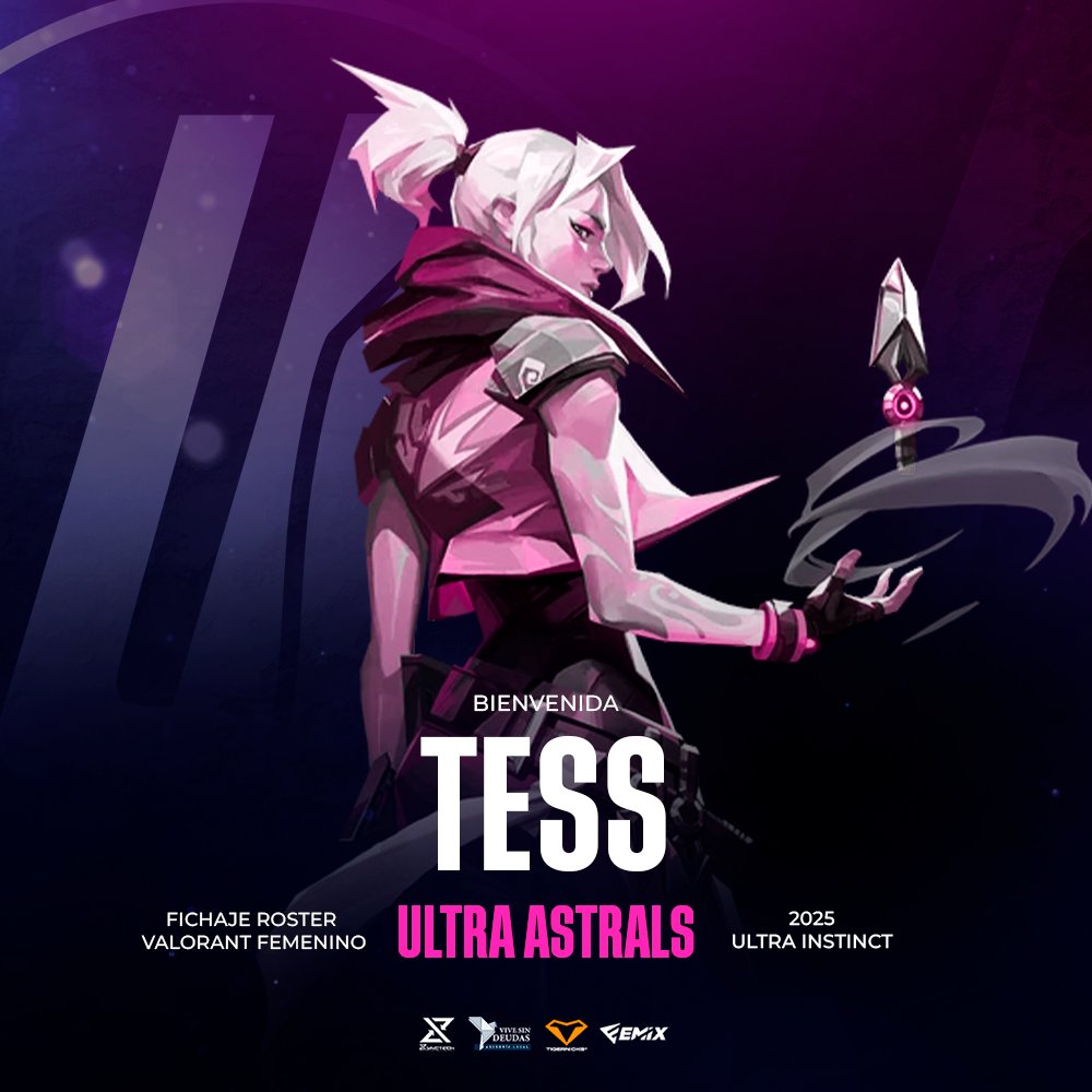 📝 | 𝐍𝐔𝐄𝐕𝐎 𝐅𝐈𝐂𝐇𝐀𝐉𝐄

Os presentamos a la nueva incorporación al roster femenino de #VALORANT, <a href="/teresaschzr/">Tess</a> ✍️

¡Bienvenida a 𝑼𝒍𝒕𝒓𝒂 𝑰𝒏𝒔𝒕𝒊𝒏𝒄𝒕!💙💜

#FeelUltraInstinct