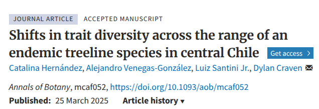 Dylan Craven (@dylanjcraven) on Twitter photo ¿Cómo especies endemicas cambiarán sus rangos en respuestas a sequías? Encuentra la respuesta en nuestro trabajo liderado por #CatalinaHernandez. #TraitDiversity #Frangel <a href="/ica3_uoh/">ICA3 Universidad de O'Higgins</a> <a href="/GEMA_UMayor/">GEMA UMayor</a> ¿Cómo especies endemicas cambiarán sus rangos en respuestas a sequías? Encuentra la respuesta en nuestro trabajo liderado por #CatalinaHernandez. #TraitDiversity #Frangel <a href="/ica3_uoh/">ICA3 Universidad de O'Higgins</a> <a href="/GEMA_UMayor/">GEMA UMayor</a>