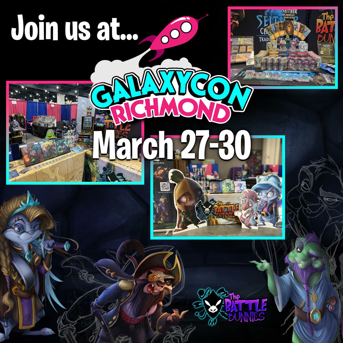 Tanzii_01's tweet photo. AROO!! The Battle Bunnies are on their way to Richmond’s GalaxyCon.. hip hooray! 🎊🎉 With dragons fierce & seither grand.. there’ll be a legendary fluffle at your command! 🫡🌟🐉 @battlebunniesTM @seitherTCG #FluffleFam #Seither https://t.co/RzepWwAu3f