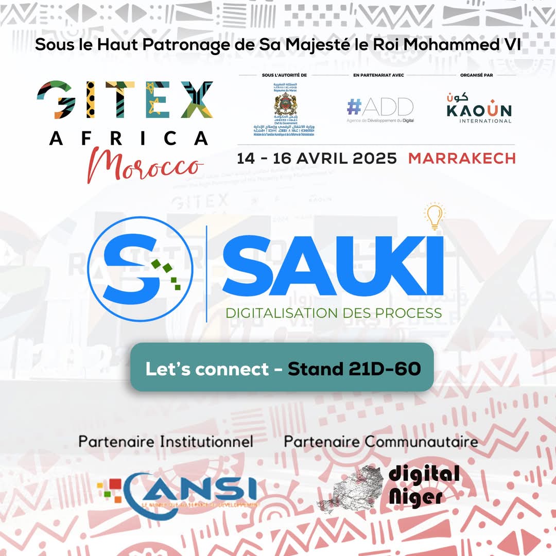 Digital Niger (@digitalniger) on Twitter photo 𝐑𝐎𝐀𝐃 𝐓𝐎 𝐆𝐈𝐓𝐄𝐗 - 𝐌𝐀𝐑𝐑𝐀𝐊𝐄𝐂𝐇 🚀 Le Niger 🇳🇪 se connecte au monde de la Tech et du Digital🚀
Fiers d'annoncer la participation d'une délégation de Start-Ups nigériennes au <a href="/GITEXAfrica/">GITEX AFRICA</a> à Marrakech 🇲🇦 qui se tiendra du 14 au 16 Avril avec le soutien de <a href="/AnsiNiger/">ANSI-Niger</a>. 𝐑𝐎𝐀𝐃 𝐓𝐎 𝐆𝐈𝐓𝐄𝐗 - 𝐌𝐀𝐑𝐑𝐀𝐊𝐄𝐂𝐇 🚀 Le Niger 🇳🇪 se connecte au monde de la Tech et du Digital🚀
Fiers d'annoncer la participation d'une délégation de Start-Ups nigériennes au <a href="/GITEXAfrica/">GITEX AFRICA</a> à Marrakech 🇲🇦 qui se tiendra du 14 au 16 Avril avec le soutien de <a href="/AnsiNiger/">ANSI-Niger</a>.