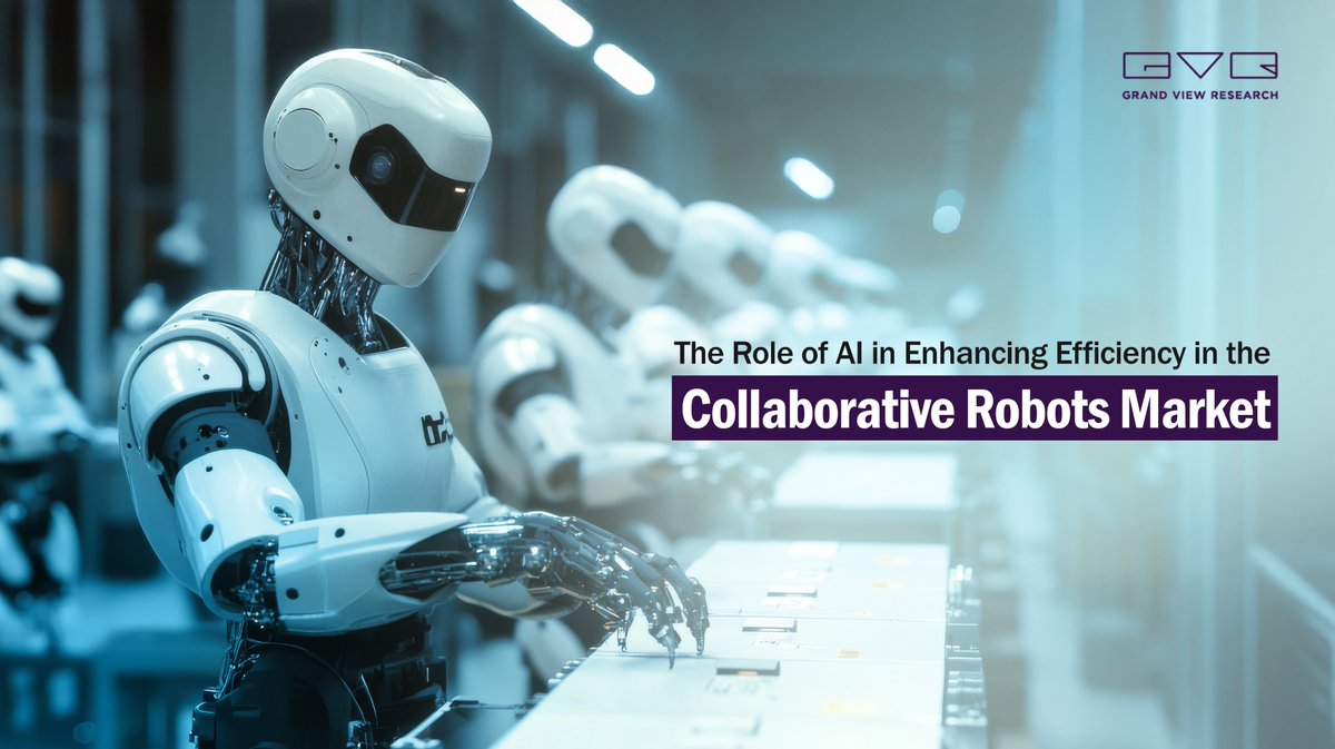 GrandViewInc's tweet image. AI is revolutionizing the collaborative robot (cobot) market, enhancing productivity, safety, and adaptability across various industries. Discover the transformative power of intelligent automation and predictive maintenance @ tinyurl.com/2dbgfpql

#GVR #Collaborativerobots