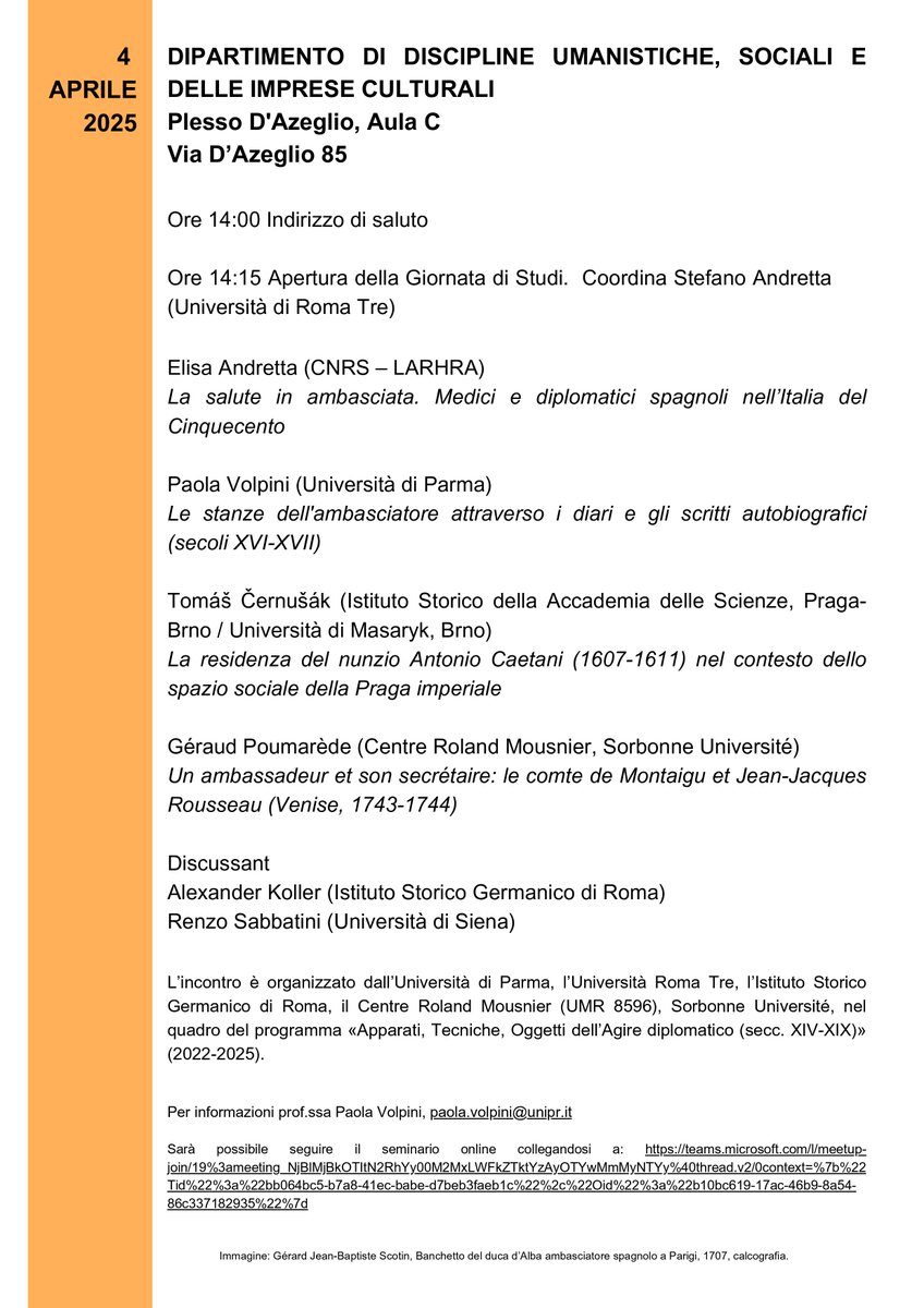 𝐏&amp;𝐑🔔𝐍𝐞𝐰𝐬
Nuestra querida compañera Paola Volpini os invita a estas interesantes jornadas.
🗓️El 4 de abril en la Università di Parma.
 
¿Te interesa? Puedes seguirlo a través de "Teams" 👇
