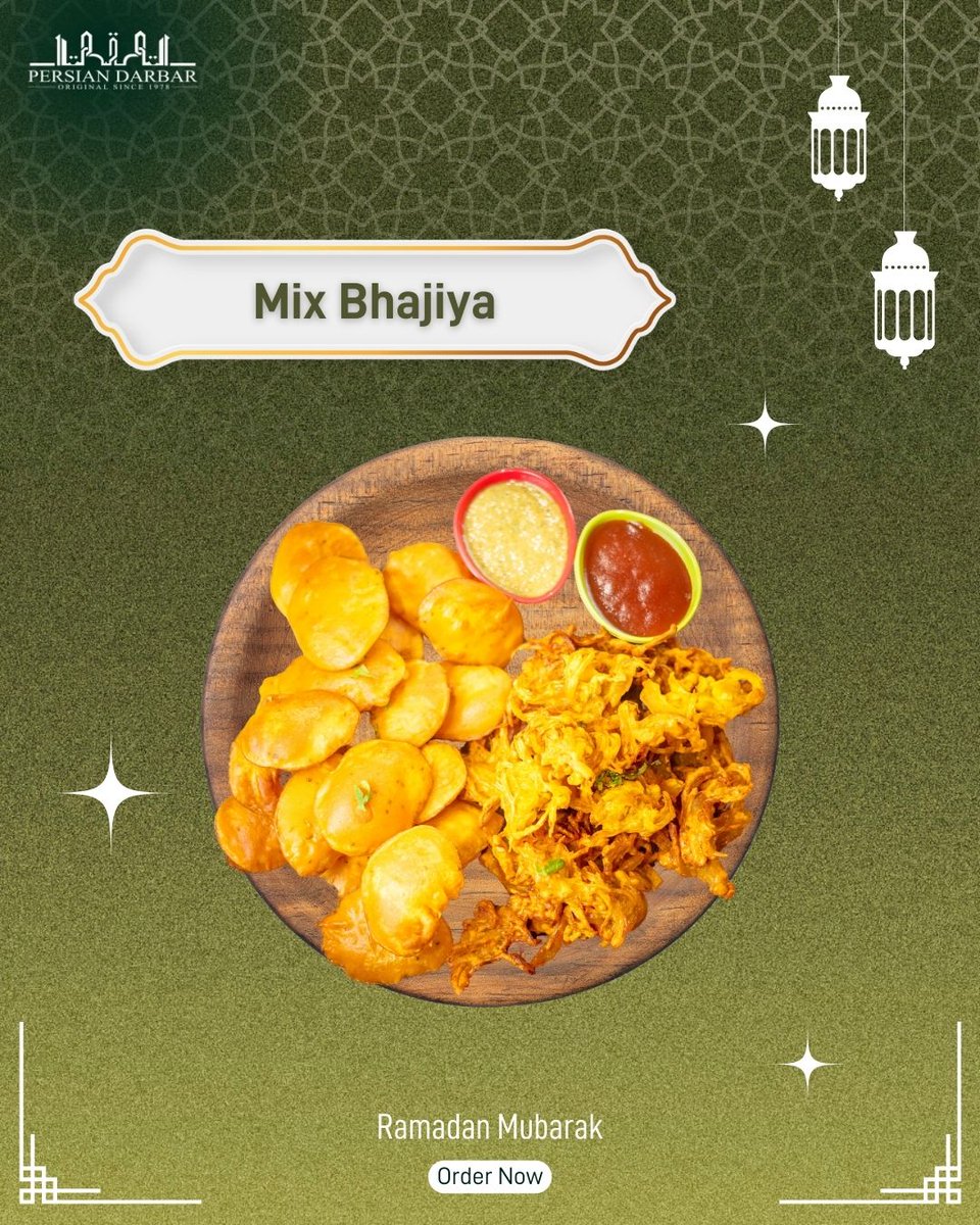 Break your fast with the perfect crunch! Our Mix Bhajiya is a must-have for Iftar. 🌙✨

Call us to place your order!

+91 9167510547 / +91 9167497707 / +91 9892877653 / +91 8080808694

#Persiandarbar #RamadanMubarak #RamzanSpecial  #FoodieFavorites #iftaressentials