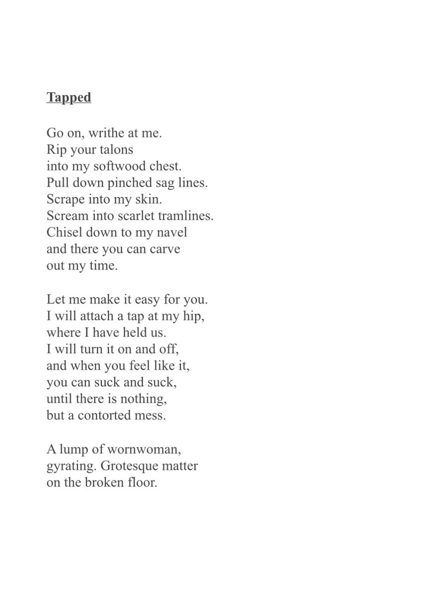 Here is one of my poems for <a href="/TopTweetTuesday/">TopTweetTuesday</a> and  the theme ‘self.’  This is for the ‘selfless sacrifice’ that women give for their children and families. Here is my poem titled, ‘Tapped.’ #poetrylovers #poetrychallenge #poetrycommunity #poetry #poetrytwitter