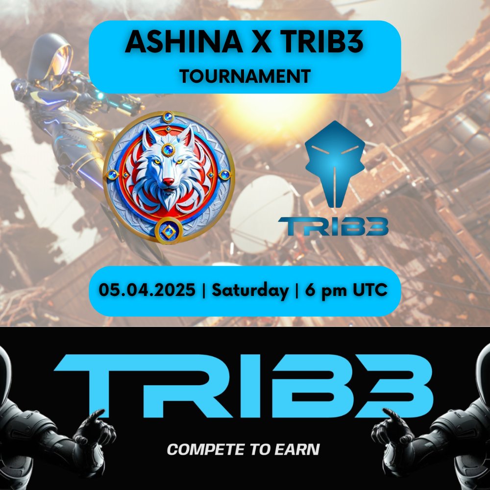 Julz (@julz_web3sports) on Twitter photo The first TRIB3 tournament ever
We will host a competitive event in collaboration with <a href="/AshinaGuild/">Ashina Gaming Guild ๐บ</a>
How to participate:
1) Follow <a href="/trib3game/">TRIB3</a> & <a href="/AshinaGuild/">Ashina Gaming Guild ๐บ</a>
2) Repost
There will be a total of 10 participants.
The tournament will go for 2 hours.
Make sure you block The first TRIB3 tournament ever
We will host a competitive event in collaboration with <a href="/AshinaGuild/">Ashina Gaming Guild ๐บ</a>
How to participate:
1) Follow <a href="/trib3game/">TRIB3</a> & <a href="/AshinaGuild/">Ashina Gaming Guild ๐บ</a>
2) Repost
There will be a total of 10 participants.
The tournament will go for 2 hours.
Make sure you block