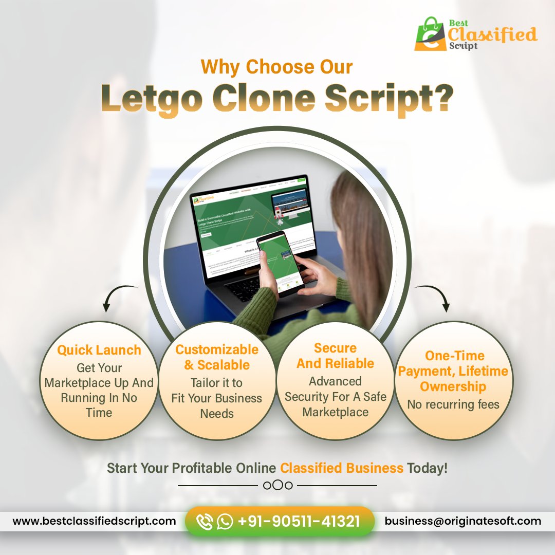 buyclassified's tweet image. 🚀 Launch Your Profitable Classified Business Today!
Looking for a #LetgoCloneScript that’s quick, customizable, and secure? Start your online marketplace with #BestClassifiedScript and enjoy:
✅ Quick Launch
✅ Customizable & Scalable
✅ Secure & Reliable
✅ One-Time Payment