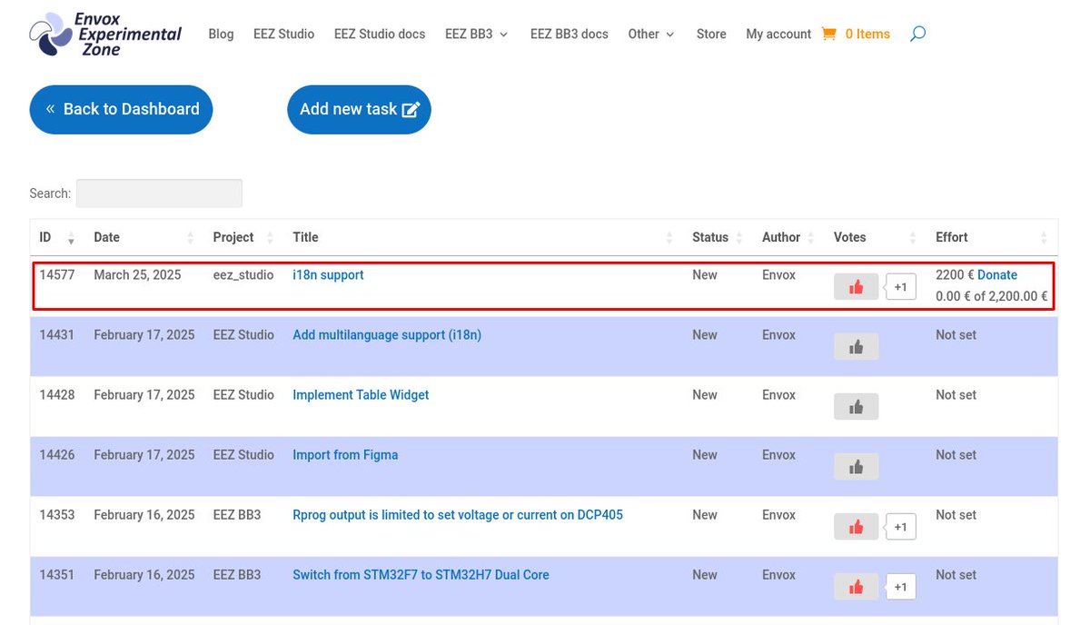 New task in our tasklist: vote and donate so that EEZ Studio gets a GUI in your language
envox.eu/tasklist