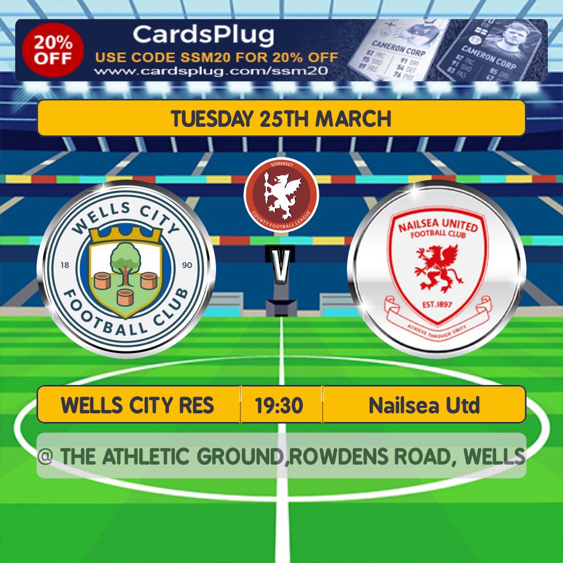 Wells City Reserves (@wellscityres) on Twitter photo We are back at home this evening under the lights. The lads will be wanting to avenge the loss last week in the cup against one of the top sides in our league <a href="/NailseaUnited/">Nailsea United</a> . Come on down and support the young local lads as we look to keep pushing in the league #bluearmy We are back at home this evening under the lights. The lads will be wanting to avenge the loss last week in the cup against one of the top sides in our league <a href="/NailseaUnited/">Nailsea United</a> . Come on down and support the young local lads as we look to keep pushing in the league #bluearmy