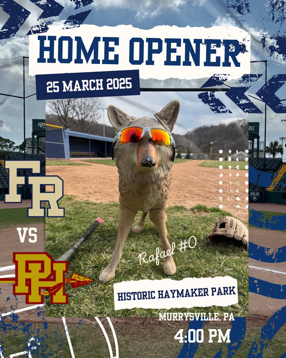 Yesterday's game at Penn Hills was moved to Wednesday due to poor field conditions so join us today for our home opener!