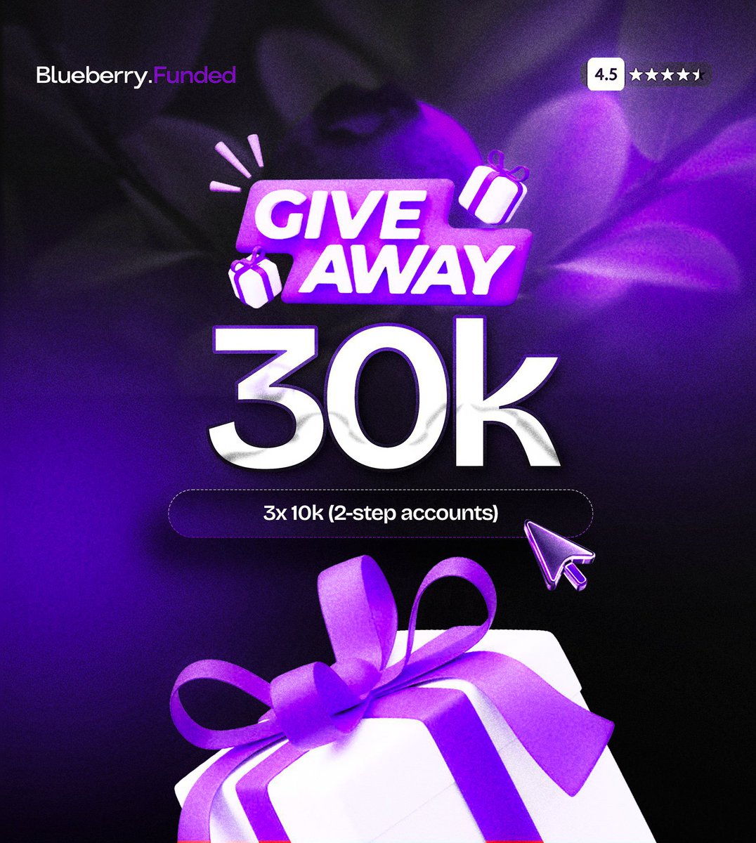 🚨Giveaway Alert🚨
    💜 3x $10k 💜
 
How to Enter: 👇
1️⃣ Follow:
<a href="/BlueberryFunded/">Blueberry Funded</a>
<a href="/BBFAffiliates/">Blueberry Funded Partners</a> 
@FinancialTrder

2️⃣ Like &amp; Retweet 👍
3️⃣ Tag 3 Traders 
4️⃣ vote for BBF💜 as your favorite prop firm on PropFirmMatch and Drop a 📸
propfirmmatch.com/prop-firms/blu…

Winners in 72 hours💜✨