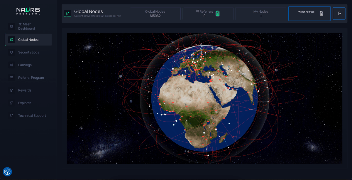We have exciting news: you can now see the global spread of our Testnet from the 'Global Nodes' tab on your Testnet Dashboard! 

Experience a real-time view of how Naoris Protocol is growing around the world 🌐

Each node represents a cluster of the current 615k Browser Security