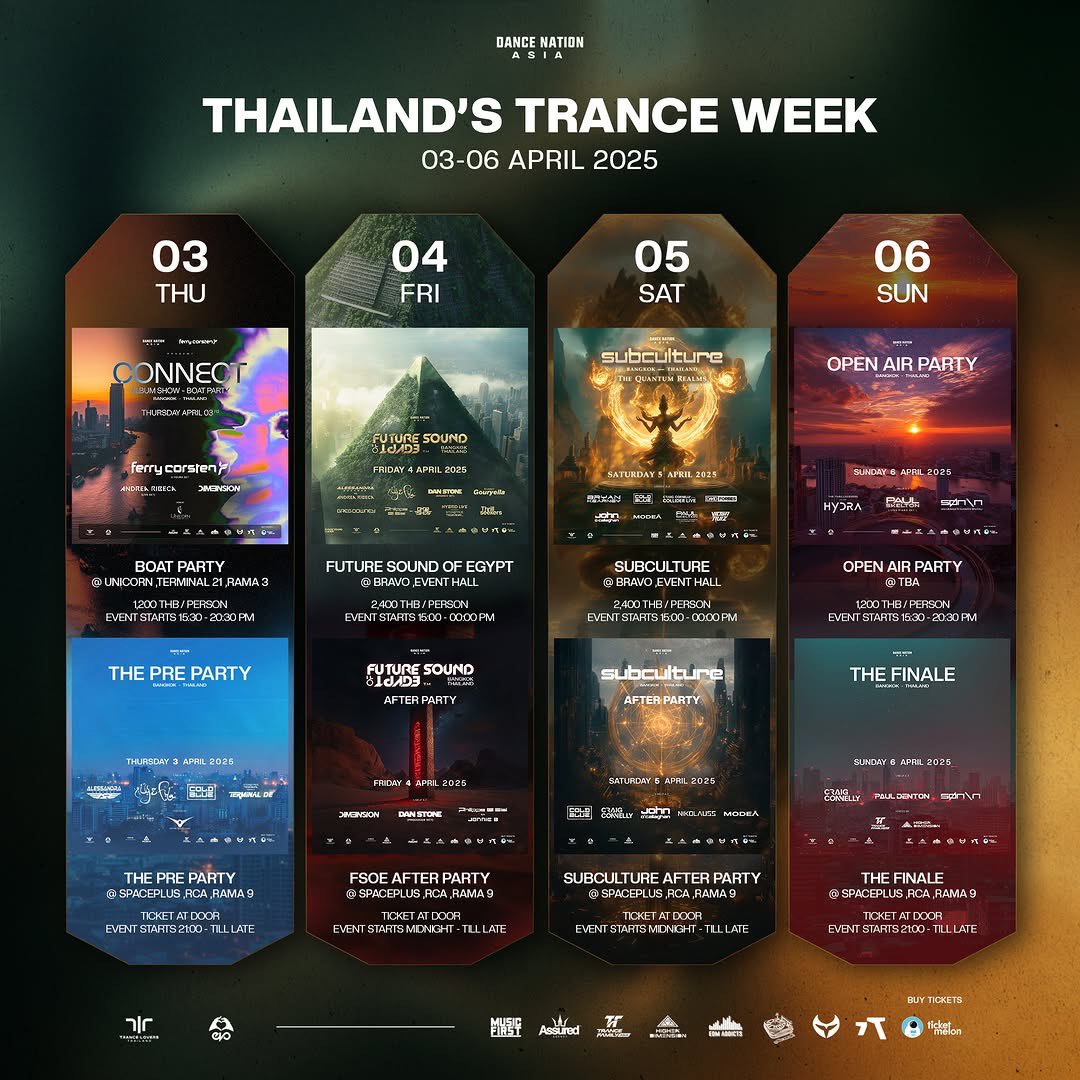 kennyfukuoka's tweet image. 来週末、タイ🇹🇭の
TRANCE WEEKに行かれる方は
いらっしゃいませんか？😳

フェスだけじゃなくていろいろ回りたい✈️
#FSOE #subculture