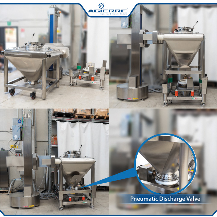 💡 Need a reliable way to discharge #PharmaBins?

#AGIERRE's Bin Docking Station offers safe, precise, dust-free #powderdischarge into #VacuumTransferSystem.

✅ #AISI304
✅ Split Valve, Inflatable Gasket
✅ Load Cells for #powderdosing
✅ High Containment
✅ #ATEXcompliant