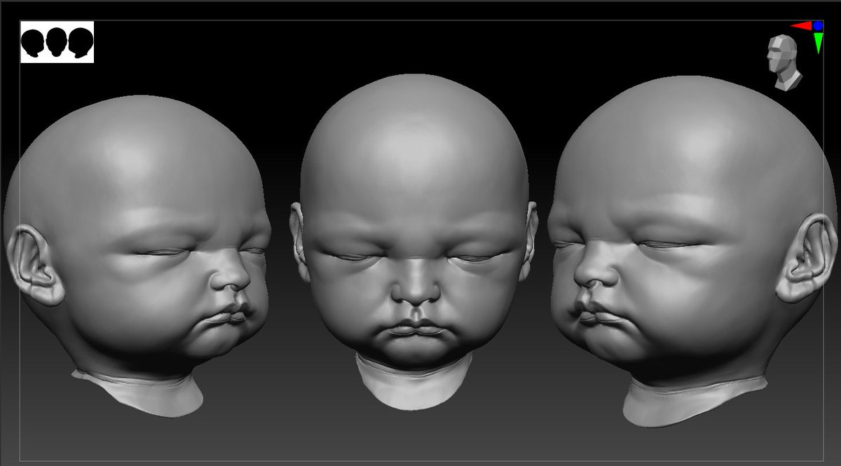 Baby head speed sculpt practice 
#Zbrush #3dart #characterart #DigitalArtist #digitalart
