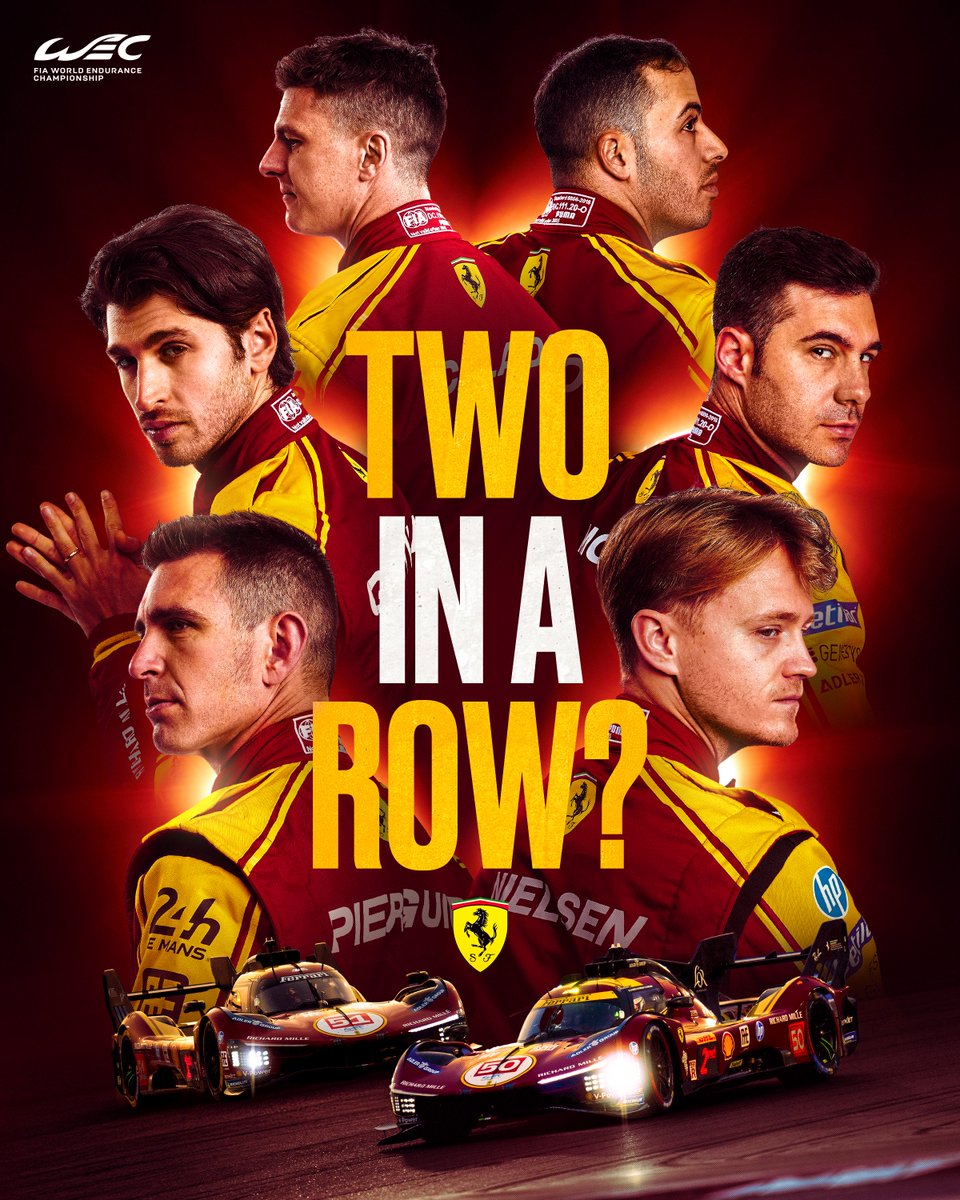 FIA World Endurance Championship (@fiawec) on Twitter photo They conquered Qatar... can they win at home? ๐
The crews of <a href="/FerrariHypercar/">Ferrari Hypercar</a> duo #50 and #51 will be keen to improve on last year's performance in Imola, and bring home a win in the land of the Tifosi ๐ฎ๐น
Be there to witness it:
bit.ly/6-Hours-Of-Imoโฆ ๐๏ธ
#WEC #6HImola They conquered Qatar... can they win at home? ๐
The crews of <a href="/FerrariHypercar/">Ferrari Hypercar</a> duo #50 and #51 will be keen to improve on last year's performance in Imola, and bring home a win in the land of the Tifosi ๐ฎ๐น
Be there to witness it:
bit.ly/6-Hours-Of-Imoโฆ ๐๏ธ
#WEC #6HImola