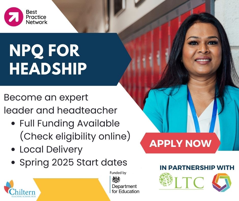 Chiltern Teaching School (@chilterntsh) on Twitter photo Are you ready to ...
🌟Do more?
💫Be more?
🌄Lead?
📝Apply now for one of 10 NPQs
🌻Spring 2025 start
➡️Find out more at: teaching-school.co.uk/NPQ/ <a href="/bestpracticenet/">BestPracticeNetwork</a> #NPQs #Deadline Are you ready to ...
🌟Do more?
💫Be more?
🌄Lead?
📝Apply now for one of 10 NPQs
🌻Spring 2025 start
➡️Find out more at: teaching-school.co.uk/NPQ/ <a href="/bestpracticenet/">BestPracticeNetwork</a> #NPQs #Deadline