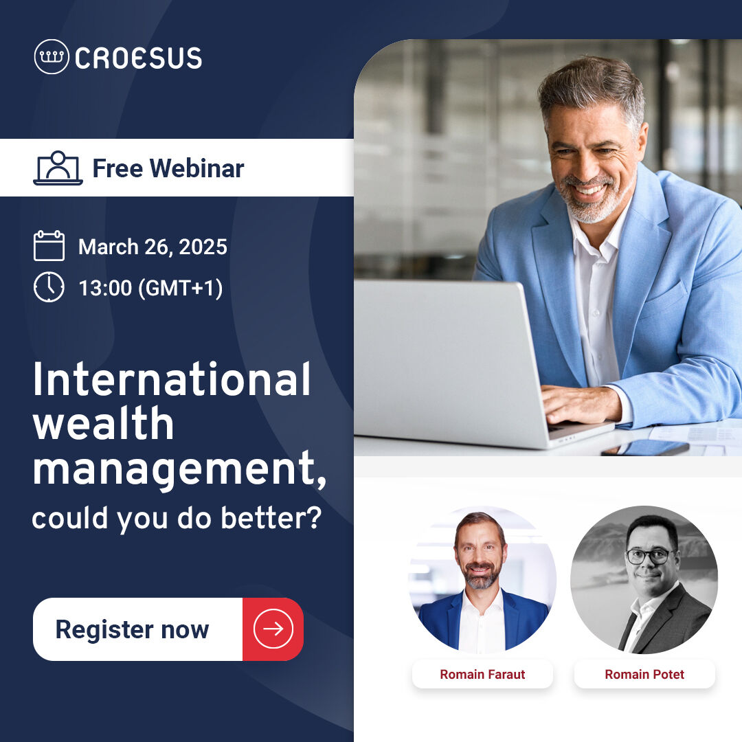 CroesusFin's tweet photo. ⏰ Last chance to register for the #webinar on tax-efficient #WealthManagement. Tomorrow 1 PM, discovers how to optimise your #PortfolioManagement and improve #ClientSatisfaction. Free registration (limited seats): https://t.co/gOn0dnGu3s #WealthTech #Geneva #Zurich #Switzerland https://t.co/r3IbkQ0iI0