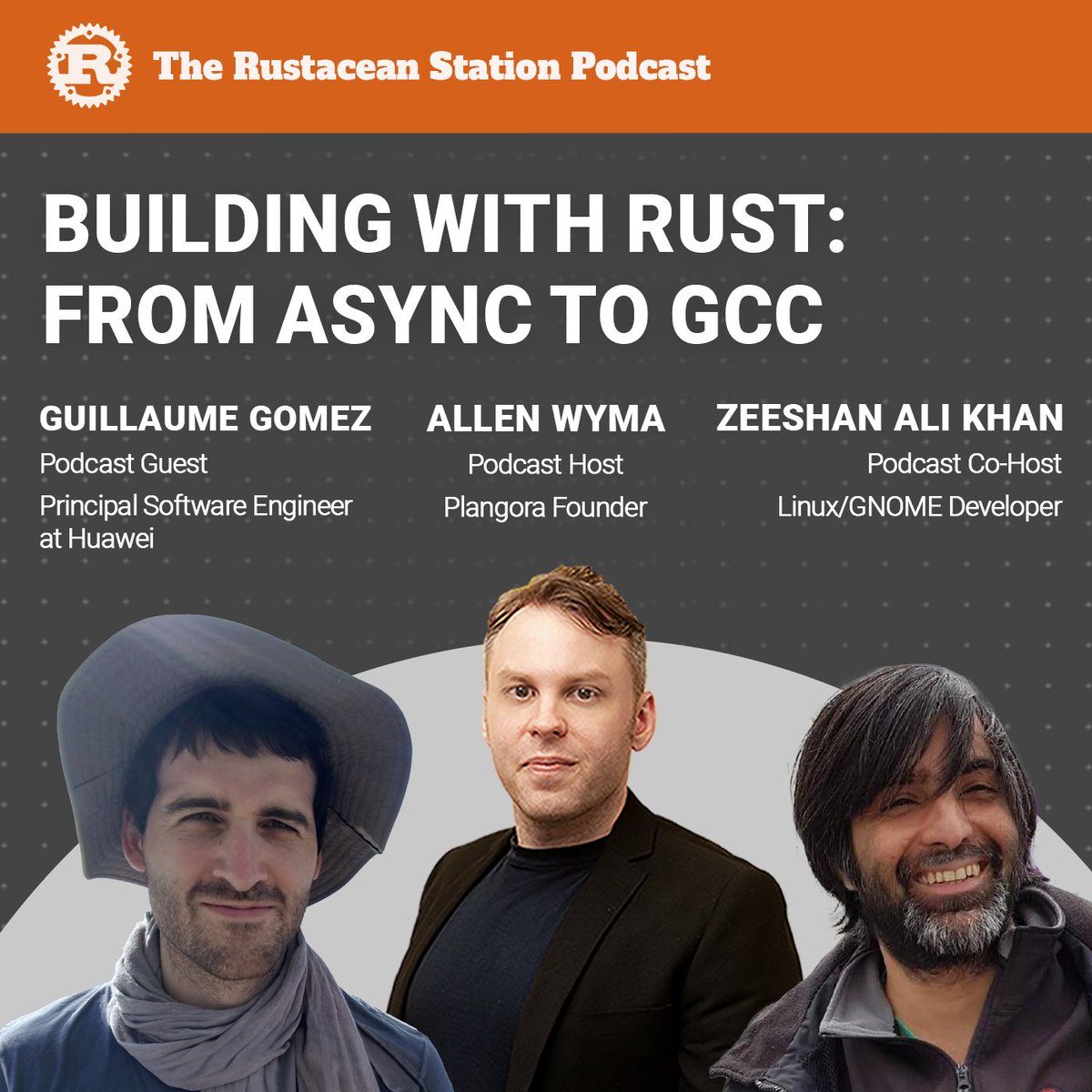 🎙️ New Episode on Rustacean Station! <a href="/allenwyma/">Allen</a> and <a href="/zeenix/">Zeeshan Ali Khan</a> chat with <a href="/imperioworld_/">Guillaume Gomez @imperio@toot.cat</a>, Principal Engineer at Huawei, about his journey into Rust, async in Rust, UI frameworks like GTK, GCC's Rust backend, and more! 🦀✨ rustacean-station.org/episode/guilla…