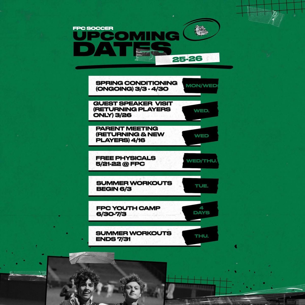 Lots of exciting things going on in our FPC Boys Soccer program! 🟢⚪️ #SicEm