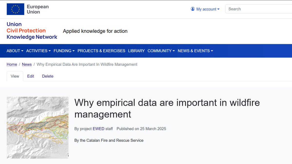 Why are empirical data important in wildfire management? The Catalan Fire and Rescue Service <a href="/bomberscat/">Bombers</a> explains why and what type of data are important in a new article on our website.
🗣️"Data should serve to reduce uncertainty (...). It is essential to clearly define which