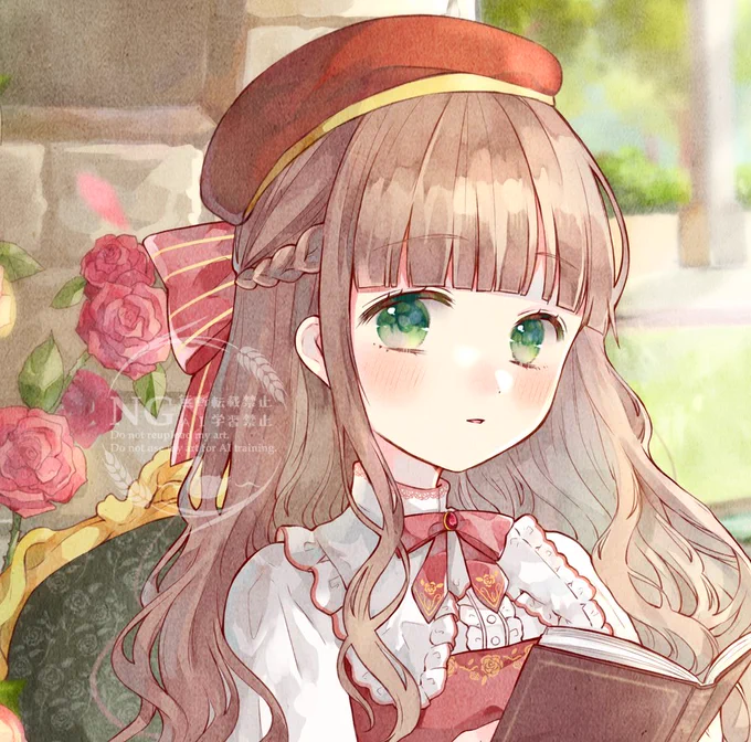 skebで読書が好きな女の子を描かせて頂きました!リクエストありがとうございました!#skeb #commision 