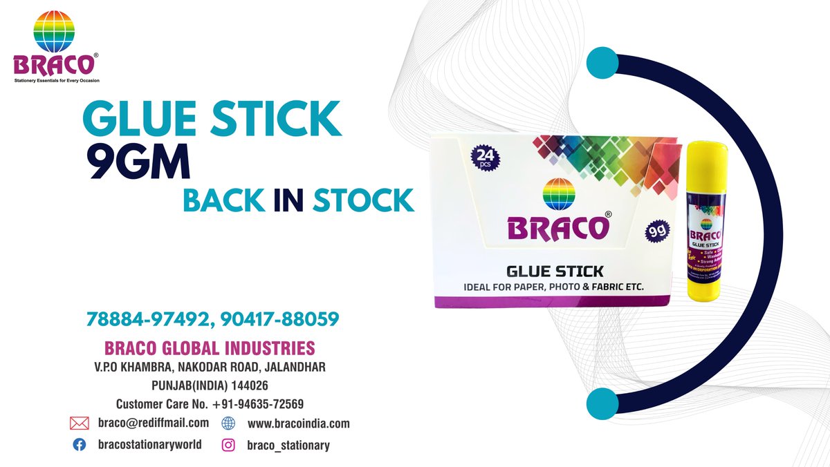 Glue Stick 9gm
Ready In Stock
Contact via DM!
wa.me/message/CQGU3V…