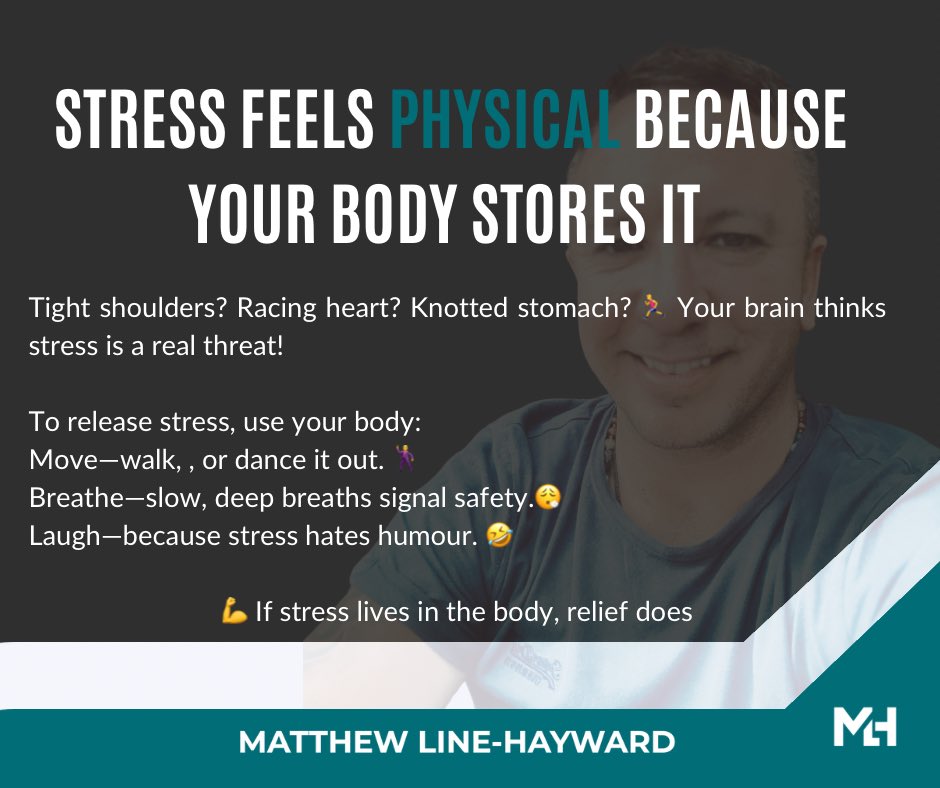 Why Stress Feels So Physical 🤯💪

Ever noticed how we talk about stress like it’s a physical thing?

🔹 “I have a heavy heart.”
🔹 “That problem is a pain in the neck.”
🔹 “I’m carrying the weight of the world
#MindBodyConnection #StressRelief #ShakeItOff #MensMentalHealth