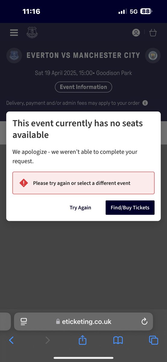 gevo1981's tweet photo. Another membership ticket window ….more frustration and ultimate disappointment 🙄 Really takes the piss @efc_fanservices @Everton https://t.co/g9Jpwt1ju2
