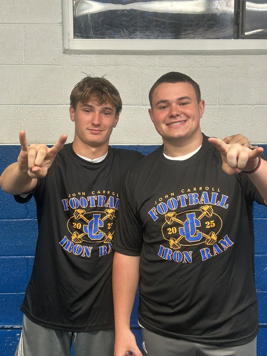 S/O to <a href="/JCGoldenRams/">John Carroll</a> Carter Cullen and <a href="/CameronBowen58/">Cameron Bowen</a> for EARNING the Week 9 Iron Ram Award!!! KEEP WORKING!!! #ONE #JCNation #HookEmRams 🤘🏼🤘🏼🤘🏼