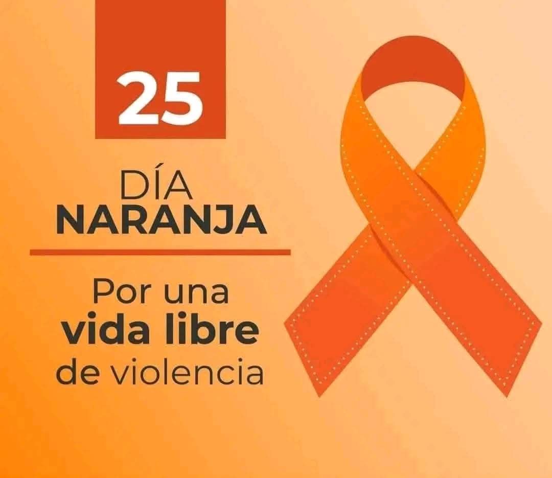 El 25 de cada mes se conmemora el Día Naranja. Actuemos para  generar conciencia y prevenir la violencia contra mujeres y niñas. 

#DiaNaranja