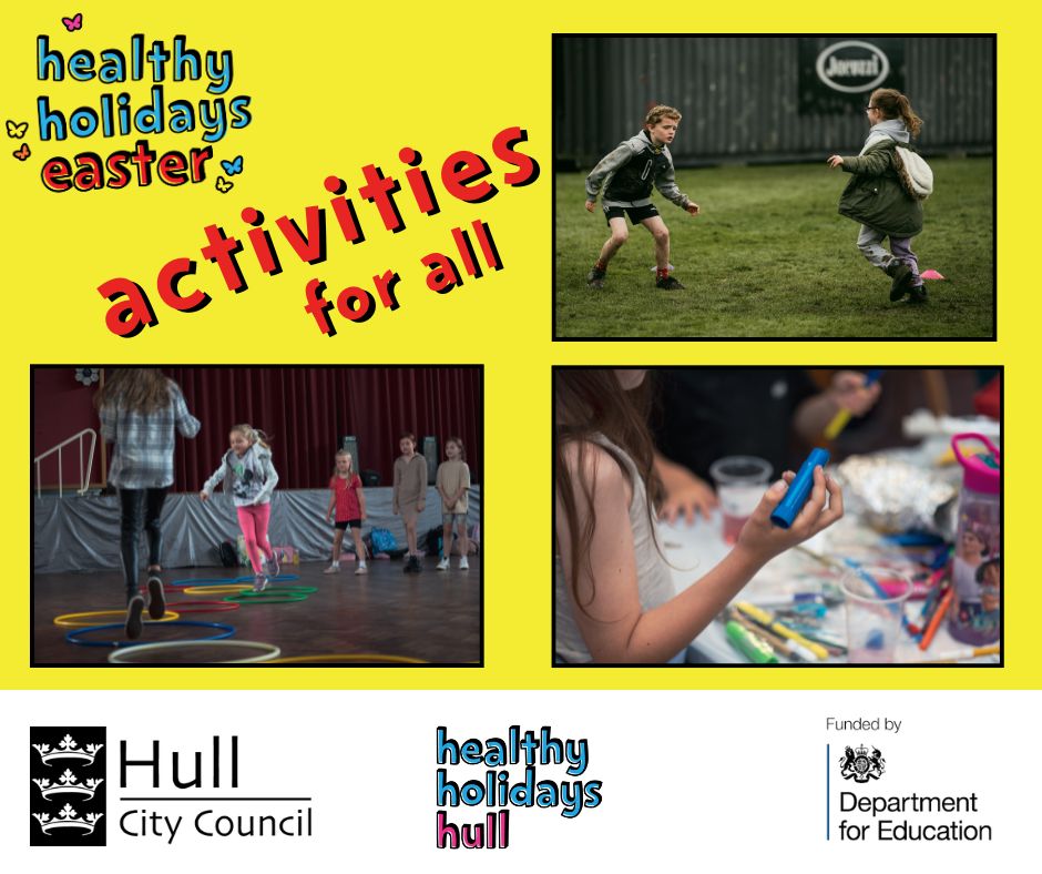 Hull Safeguarding Children Partnership (@lscphull) on Twitter photo Celebrate Easter with <a href="/Healthyholshull/">Healthy Holidays Hull</a> Enjoy fun, healthy activities for children and young people, from sports to arts and outdoor fun. Don’t miss out! Check out all the activities and secure your spot at healthyholidayshull.org #HealthyHolidaysHull #HAF2025 Celebrate Easter with <a href="/Healthyholshull/">Healthy Holidays Hull</a> Enjoy fun, healthy activities for children and young people, from sports to arts and outdoor fun. Don’t miss out! Check out all the activities and secure your spot at healthyholidayshull.org #HealthyHolidaysHull #HAF2025