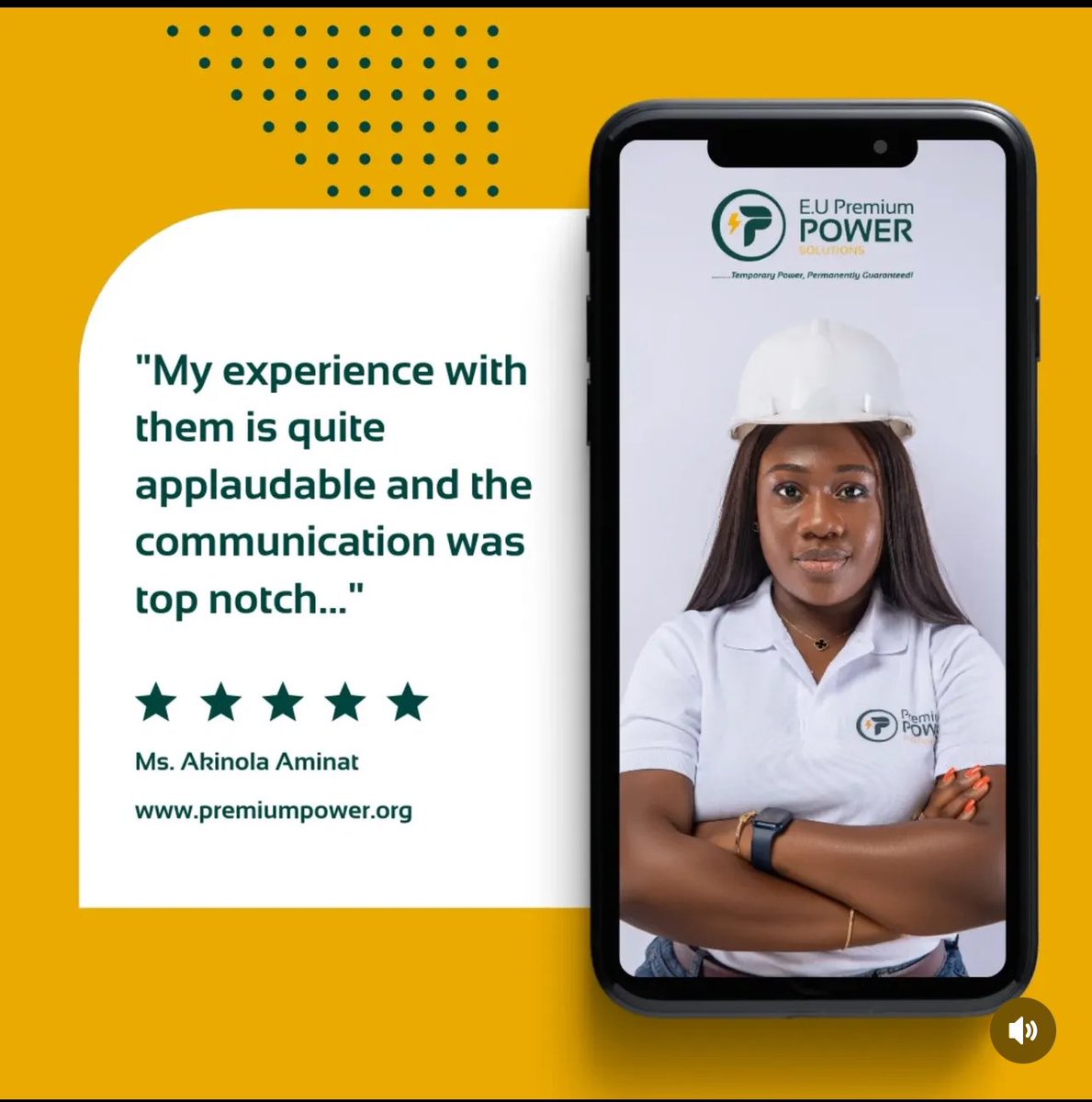 ppsolutions_'s tweet image. Is it Premium Power Solutions if our customers don&apos;t leave heart-warming reviews like this?

To book a generator , call us on 08099700004 or 09160205000 to secure your booking.

#premiumpower #generatorrentalsinlagos 
#generatorforrent #eventvendors 
#NoMoreBlackouts